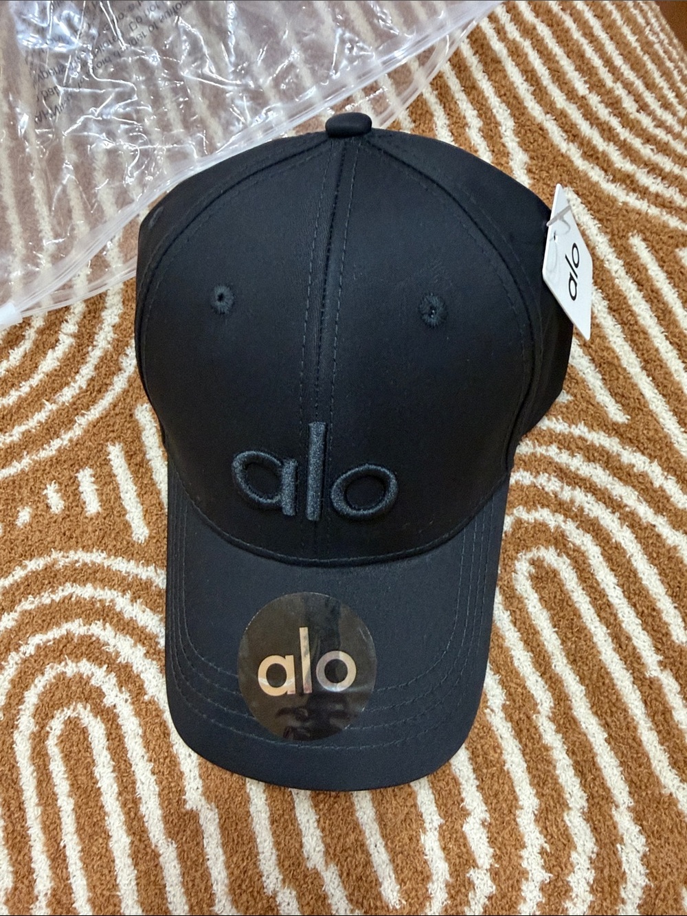 ALO Yoga Black Embroidered Logo Cap